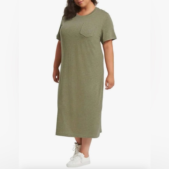 Jessica Simpson Women’s Kalamata Green Midi T-Shirt Dress, Size XXL - Picture 1 of 12
